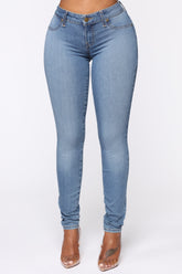 Flex Game Strong Low Rise Skinny Jeans - Light Blue Wash Ins Street